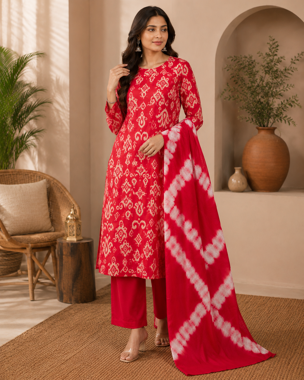 Rani pink floral printed Alpine cotton