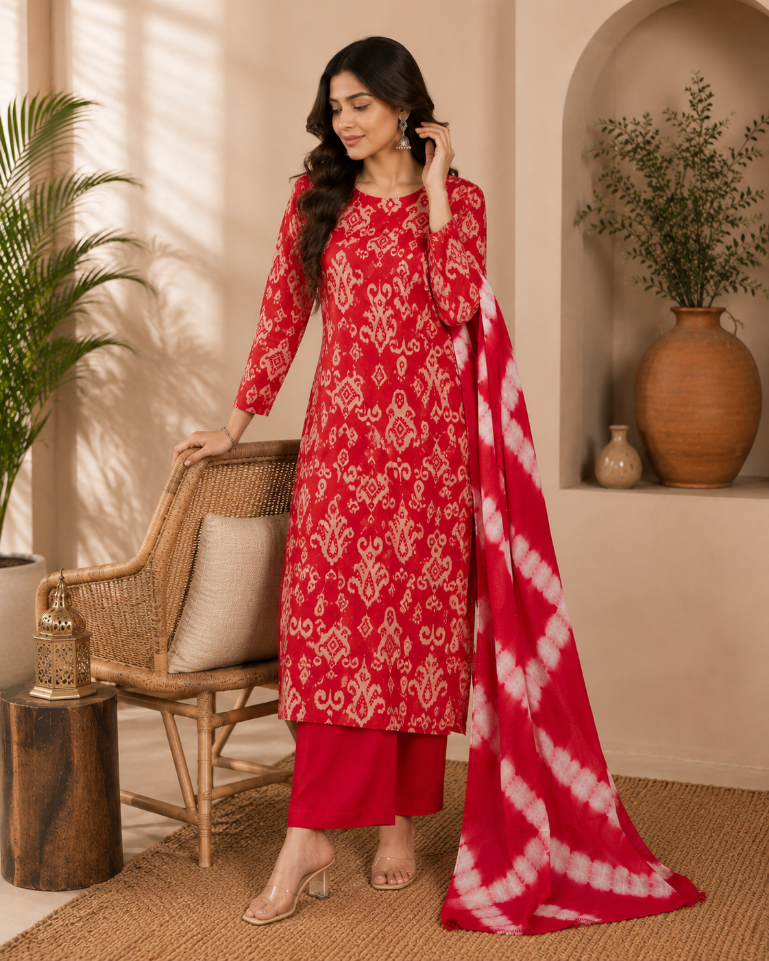 Rani pink floral printed Alpine cotton