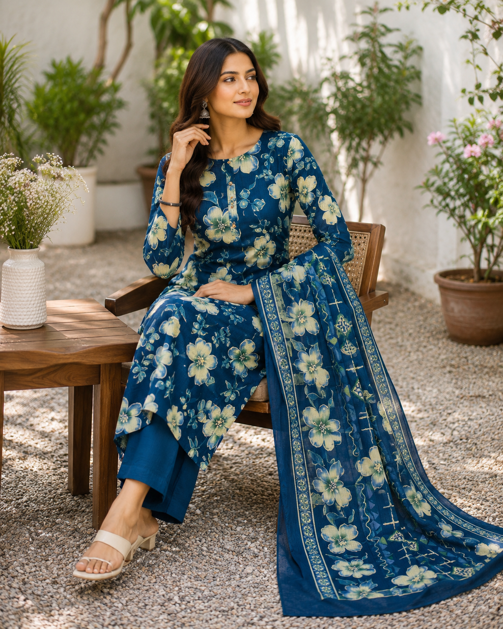 Saanvi Blue Kurti Set