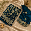 Cobalt blue full body work dress material