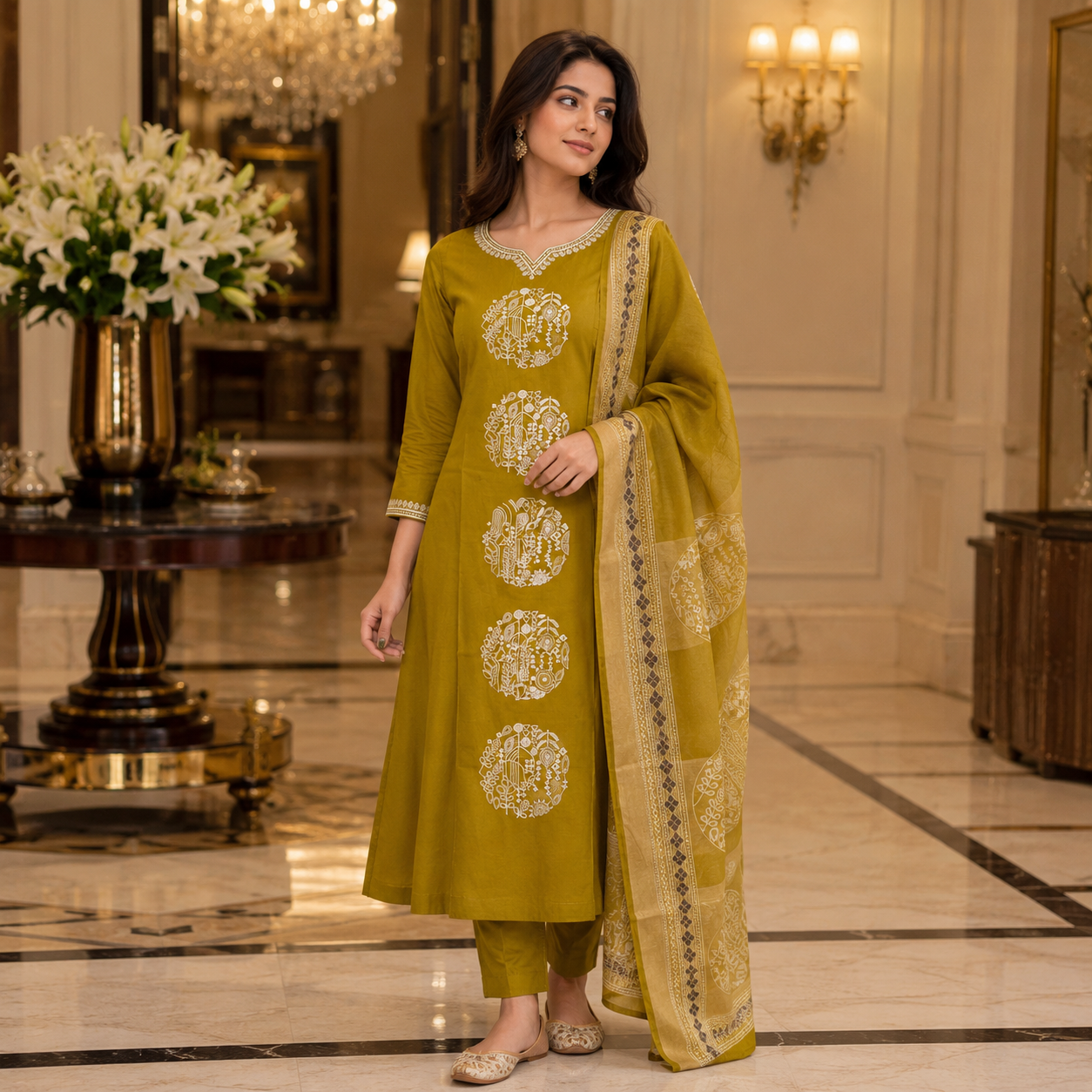 Riwaz Mustard Kurti Set
