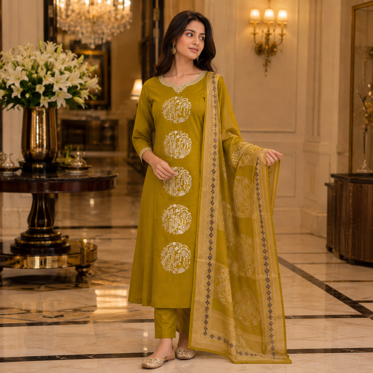 Riwaz Mustard Kurti Set