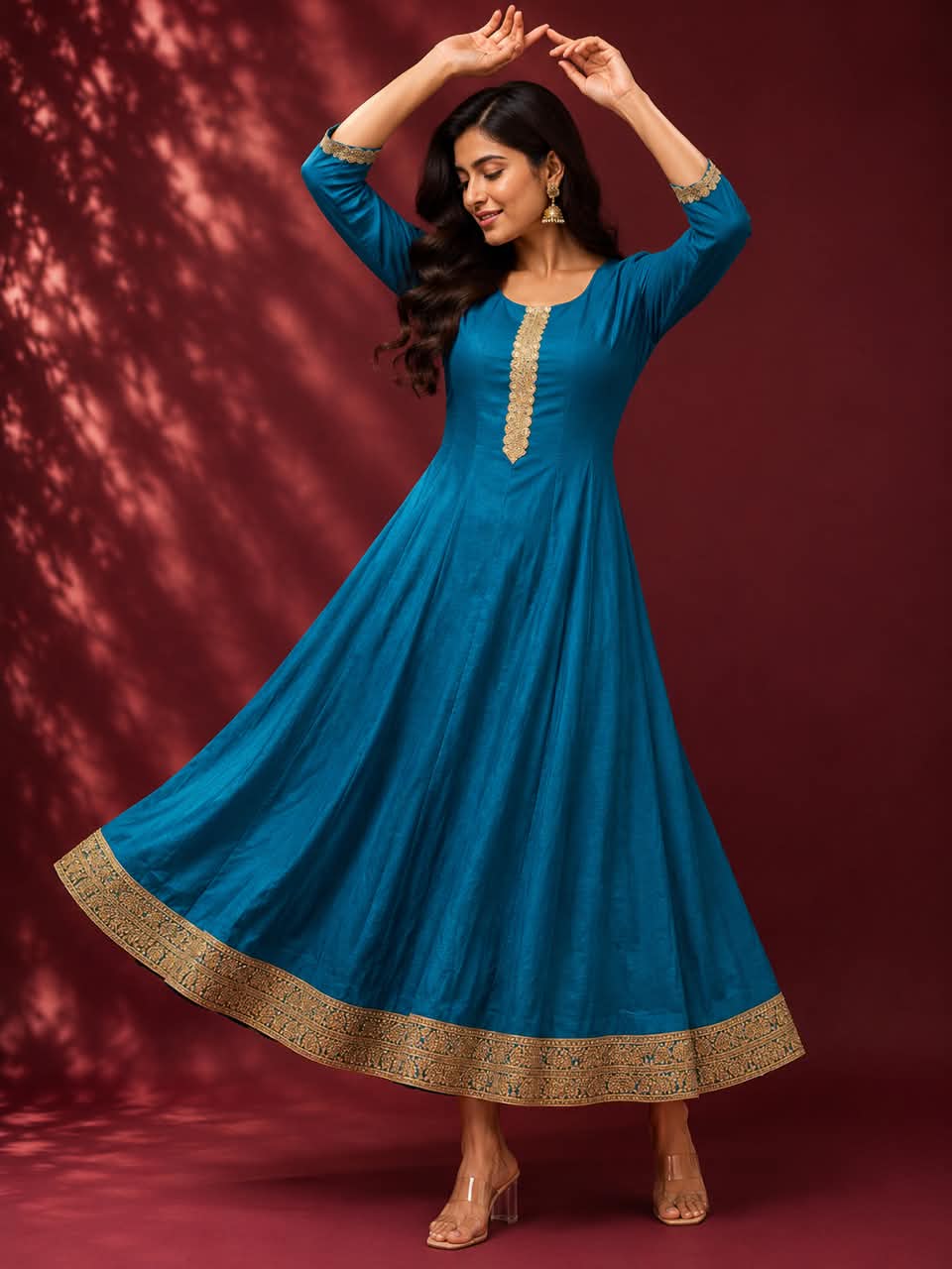 Royal Blue Anarkali Kurti