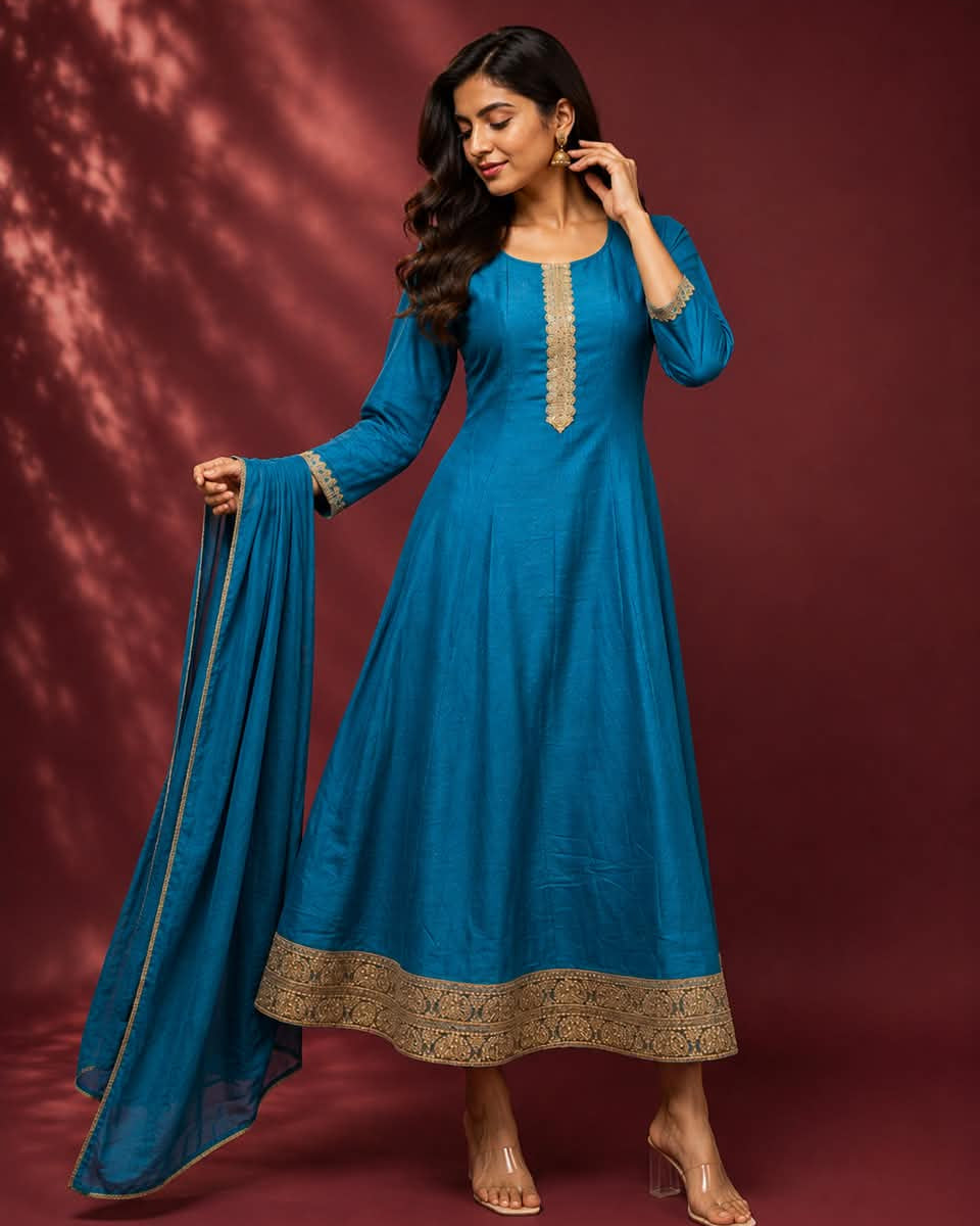 Royal Blue Anarkali Kurti
