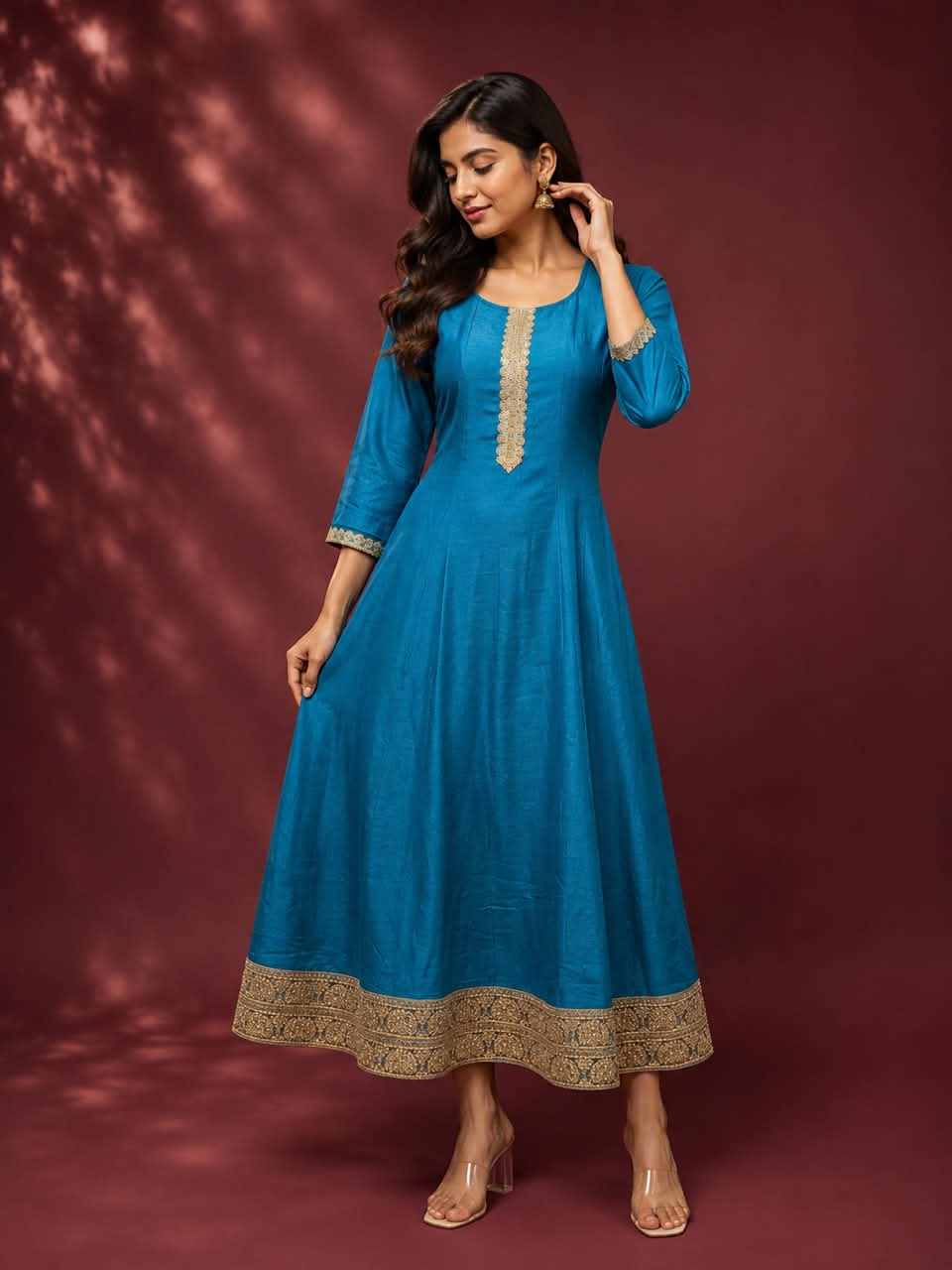Royal Blue Anarkali Kurti