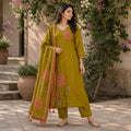 Mehendi pure cotton aari kurti set