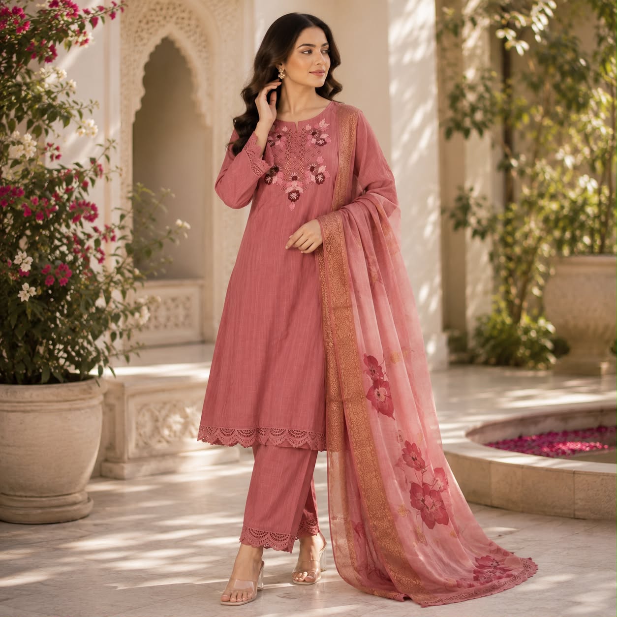 Rose petal Kurti Set