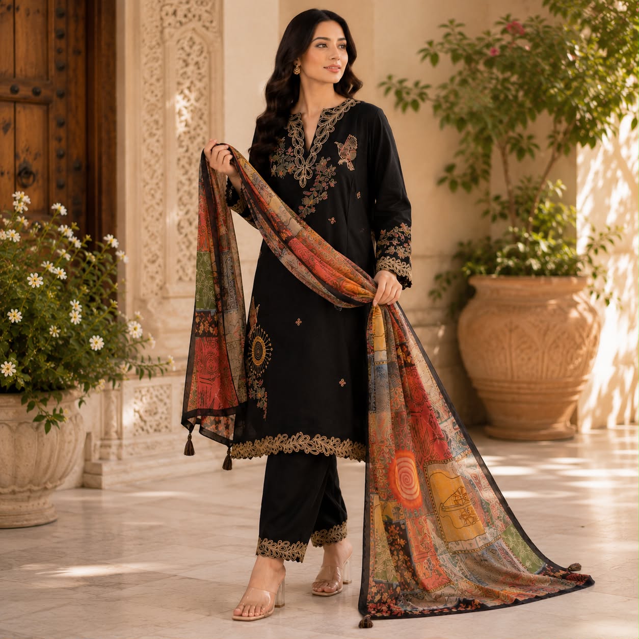 Midnight Heritage Black Kurti Set
