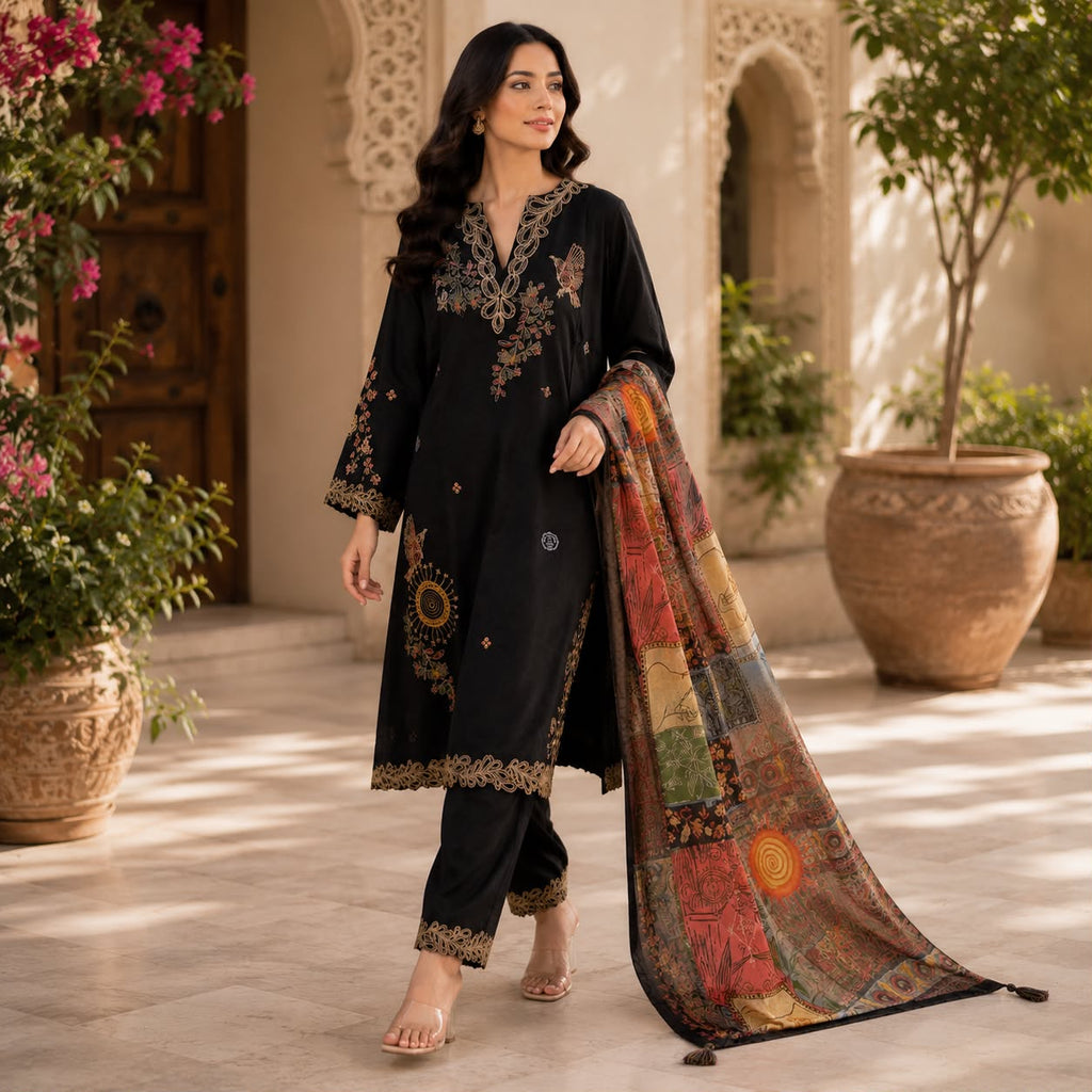 Midnight Heritage Black Kurti Set