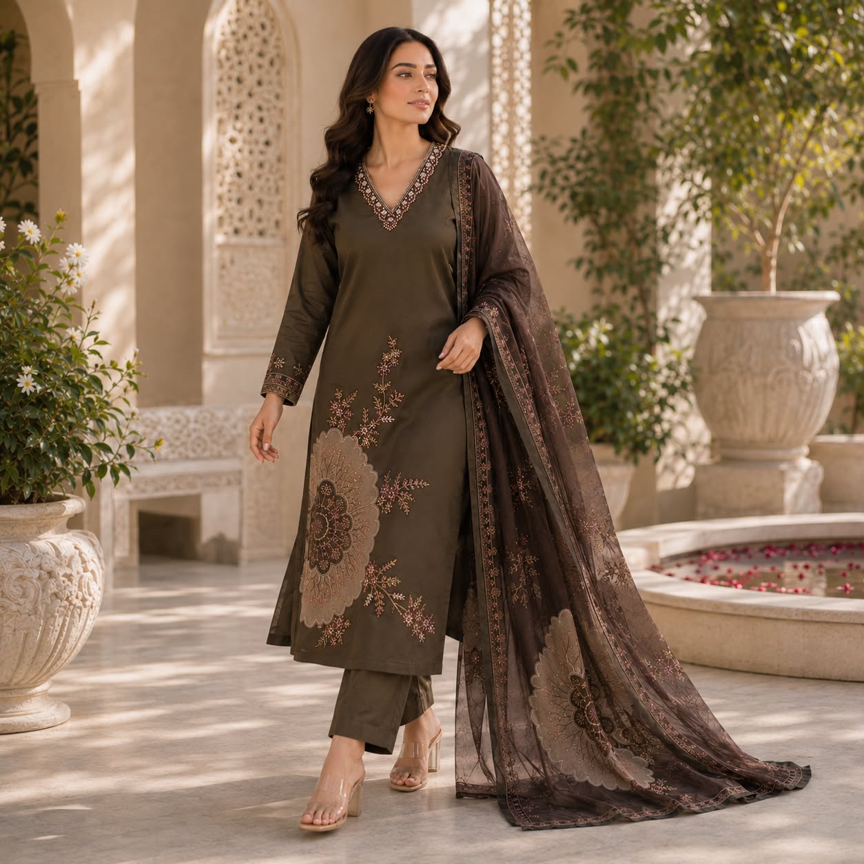 Cocoa Blossom Pure Cotton Kurti Set