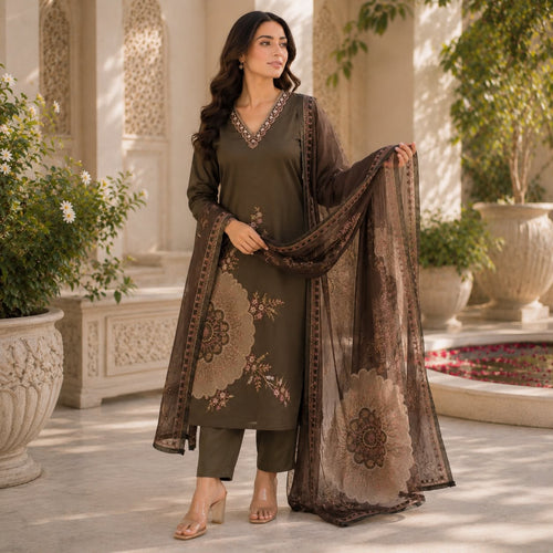 Cocoa Blossom Pure Cotton Kurti Set