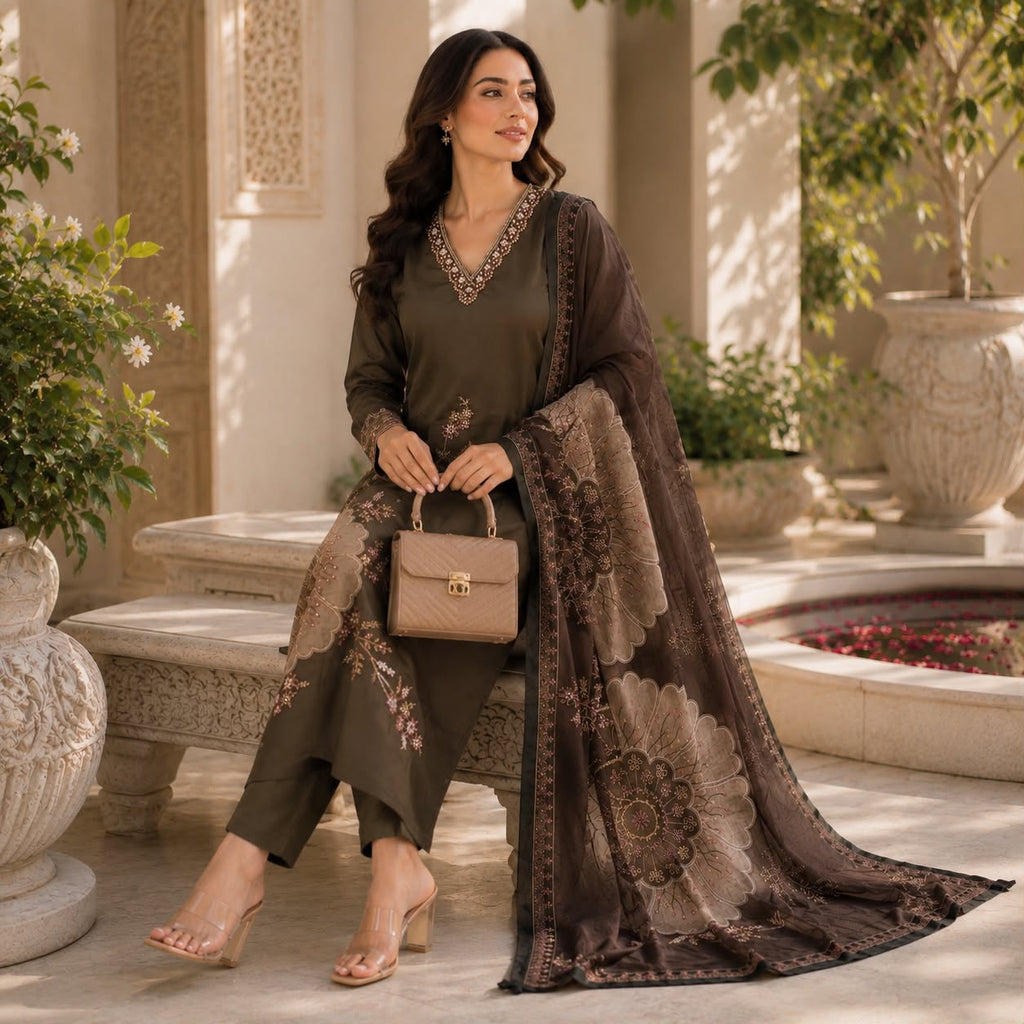 Cocoa Blossom Pure Cotton Kurti Set