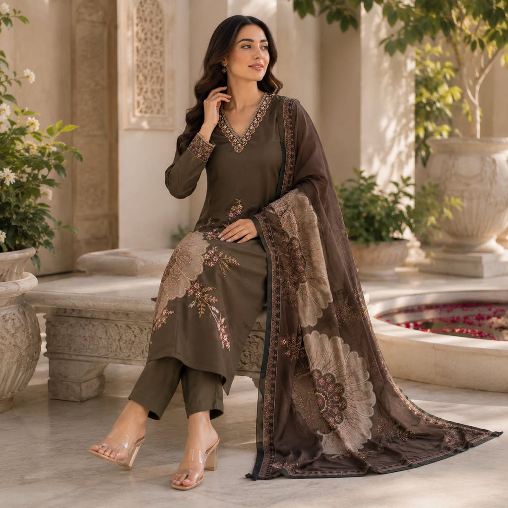 Cocoa Blossom Pure Cotton Kurti Set