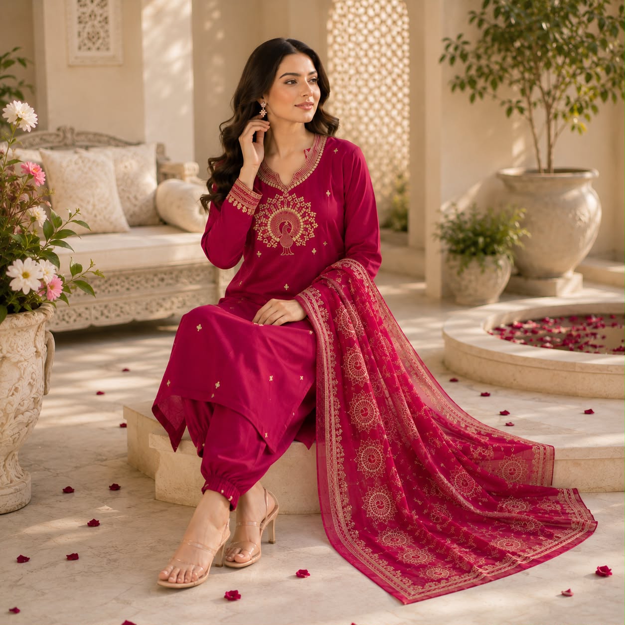 Rani Mayura Elegance Kurti Set