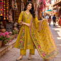 Gulbahar Flared Anarkali  Pure Cotton Kurti Set