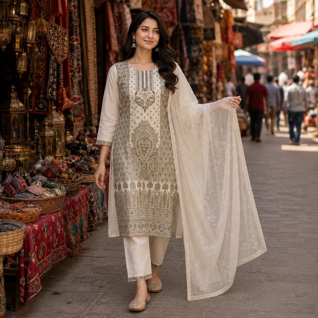 Veera Chikankari Work Kurti Set