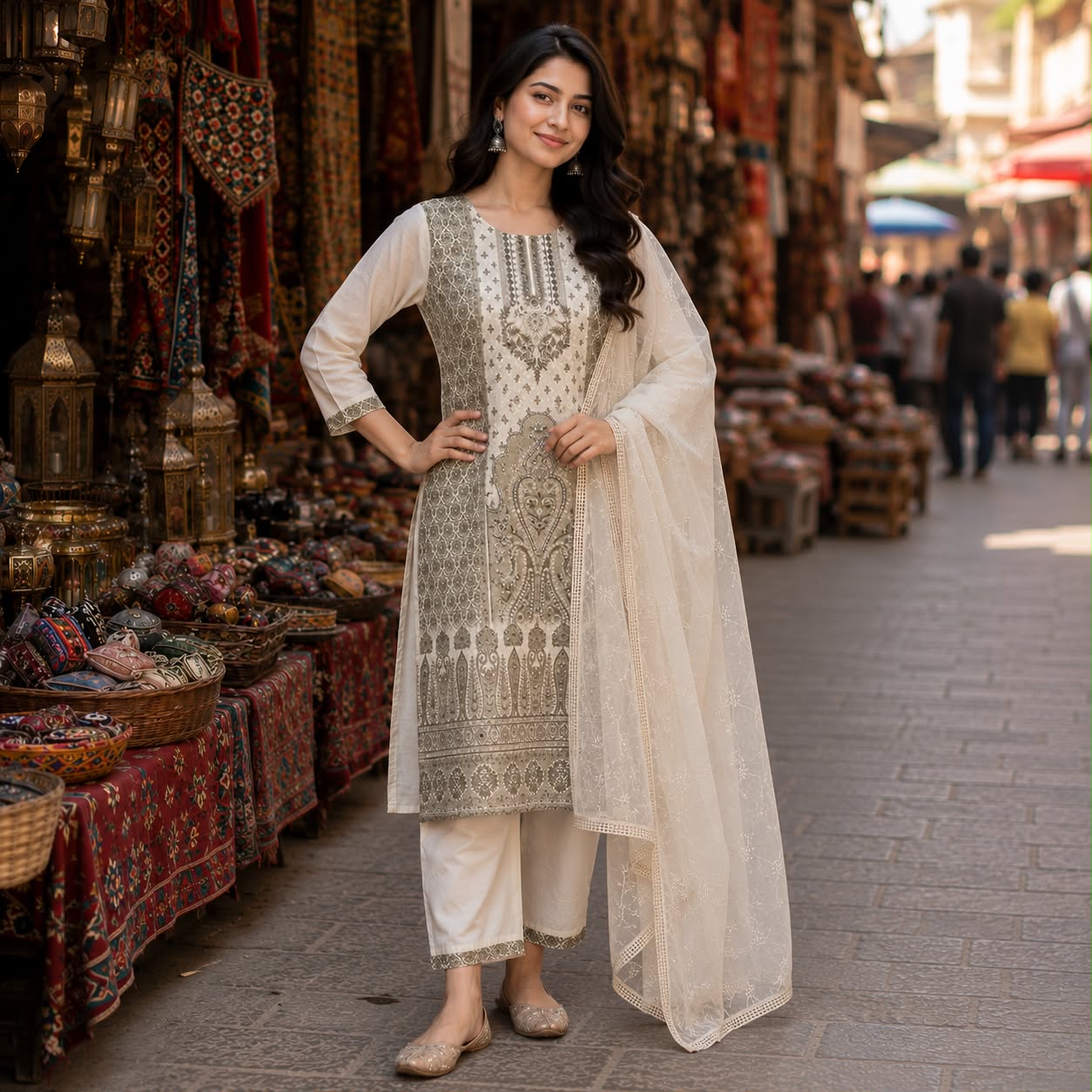 Veera Chikankari Work Kurti Set