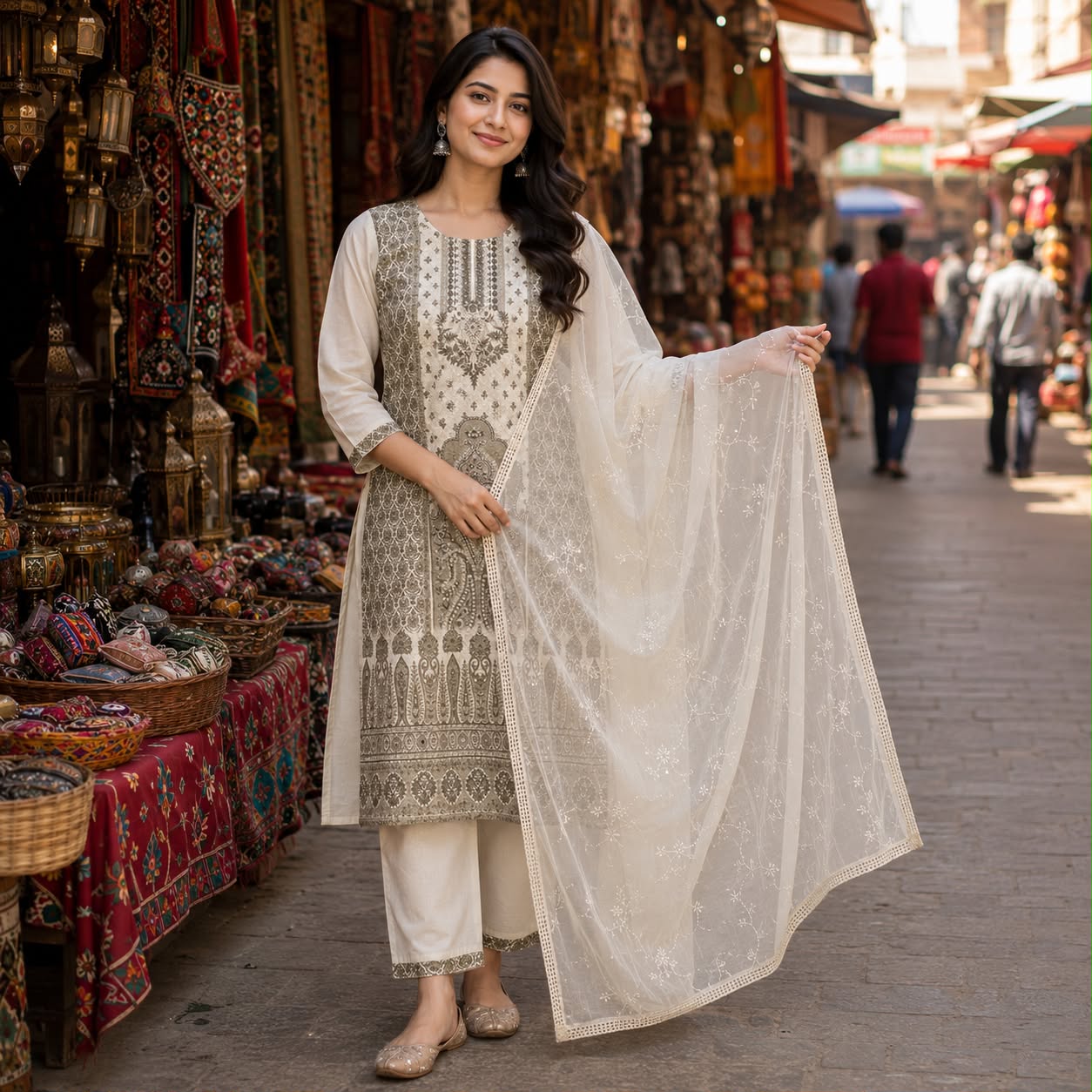 Veera Chikankari Work Kurti Set