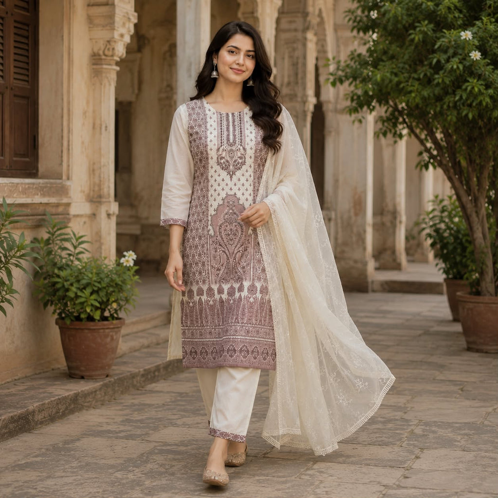 Veera Chikankari Work Kurti Set