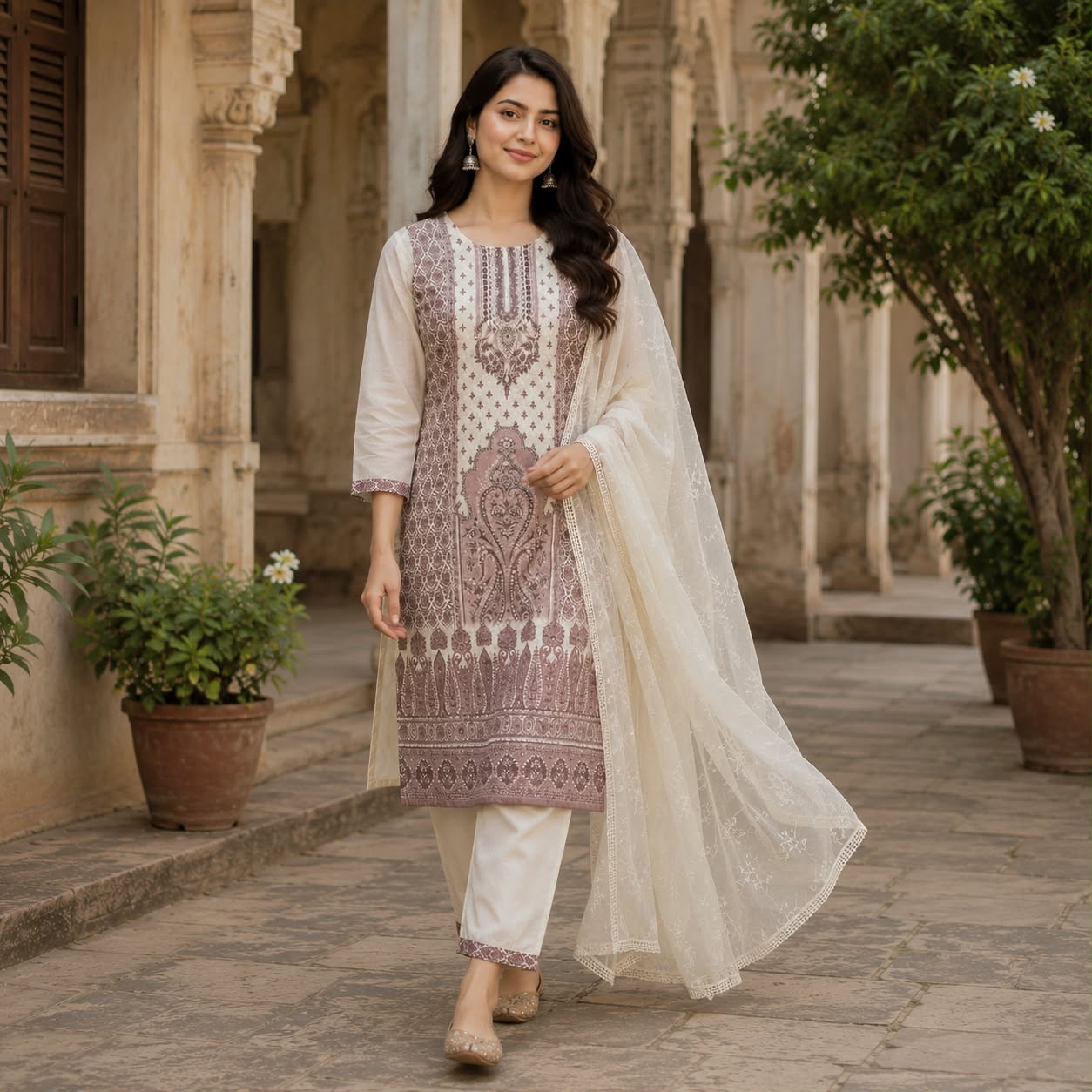 Veera Chikankari Work Kurti Set