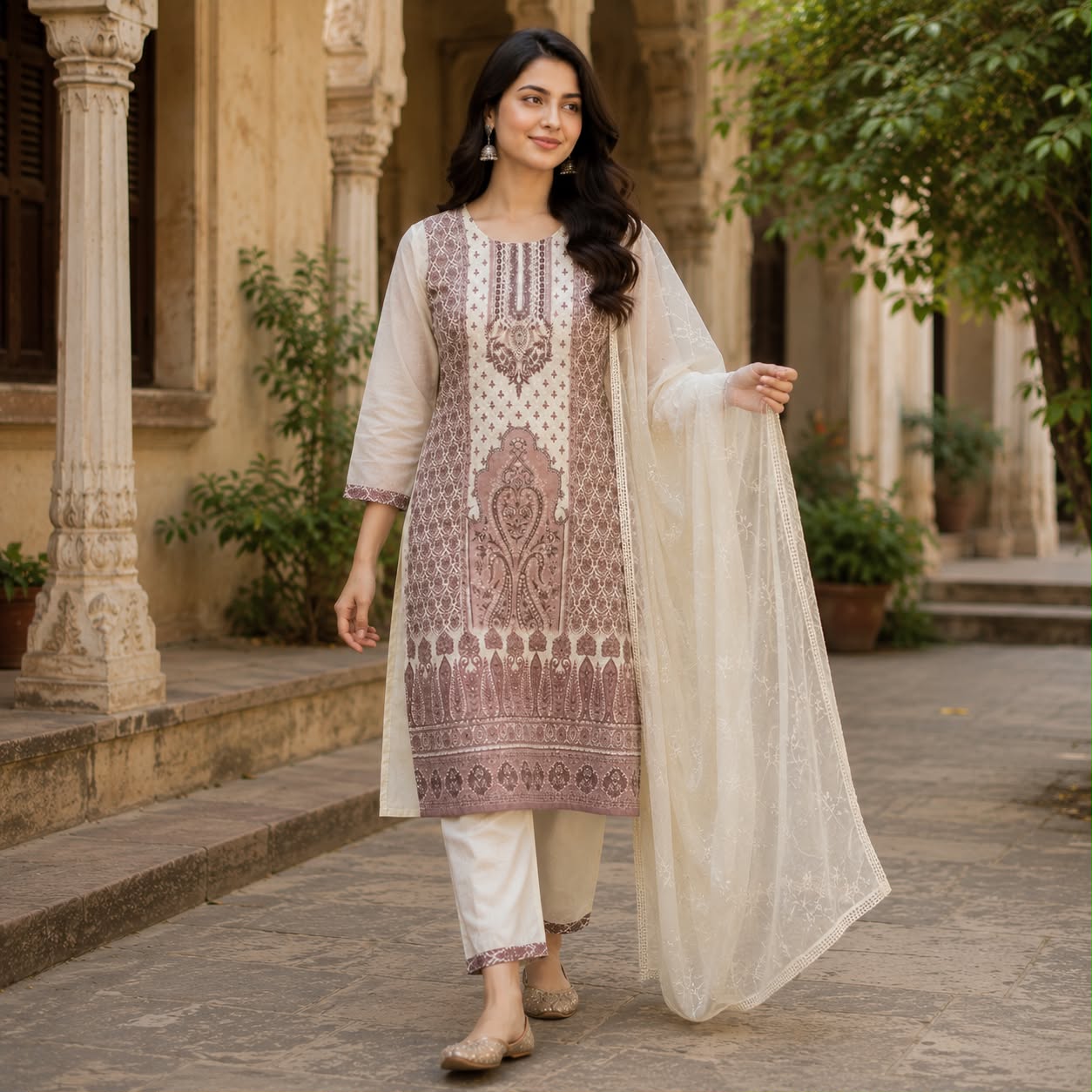 Veera Chikankari Work Kurti Set