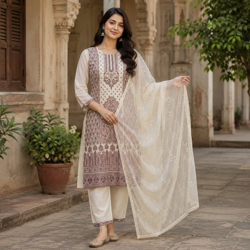 Veera Chikankari Work Kurti Set
