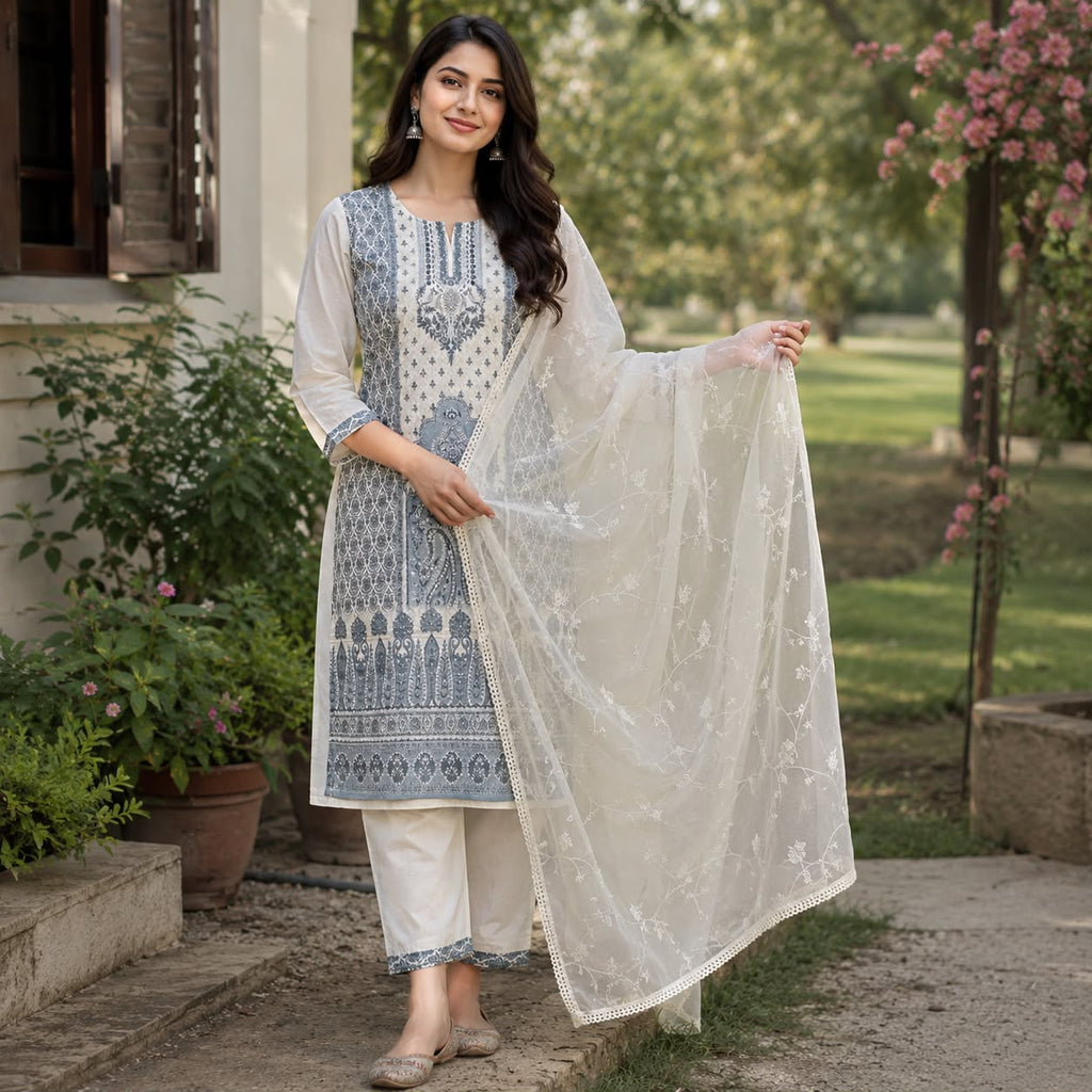 Veera Chikankari Work Kurti Set