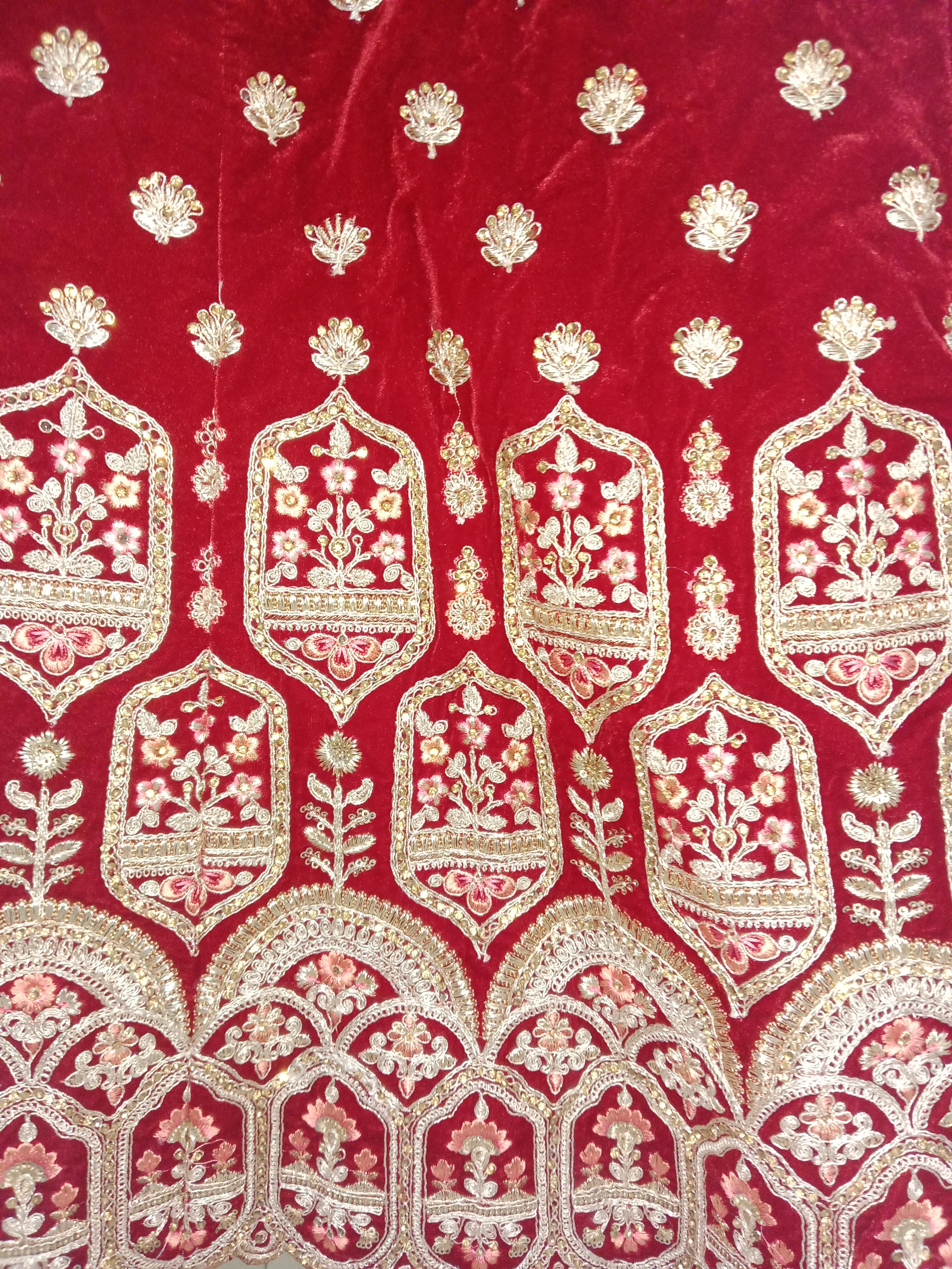 MAROON VELVET LEHENGA