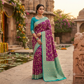 MAGENTA TEAL BANARASI SILK SAREE
