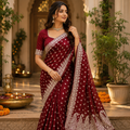 MAROON EMBROIDERED SAREE