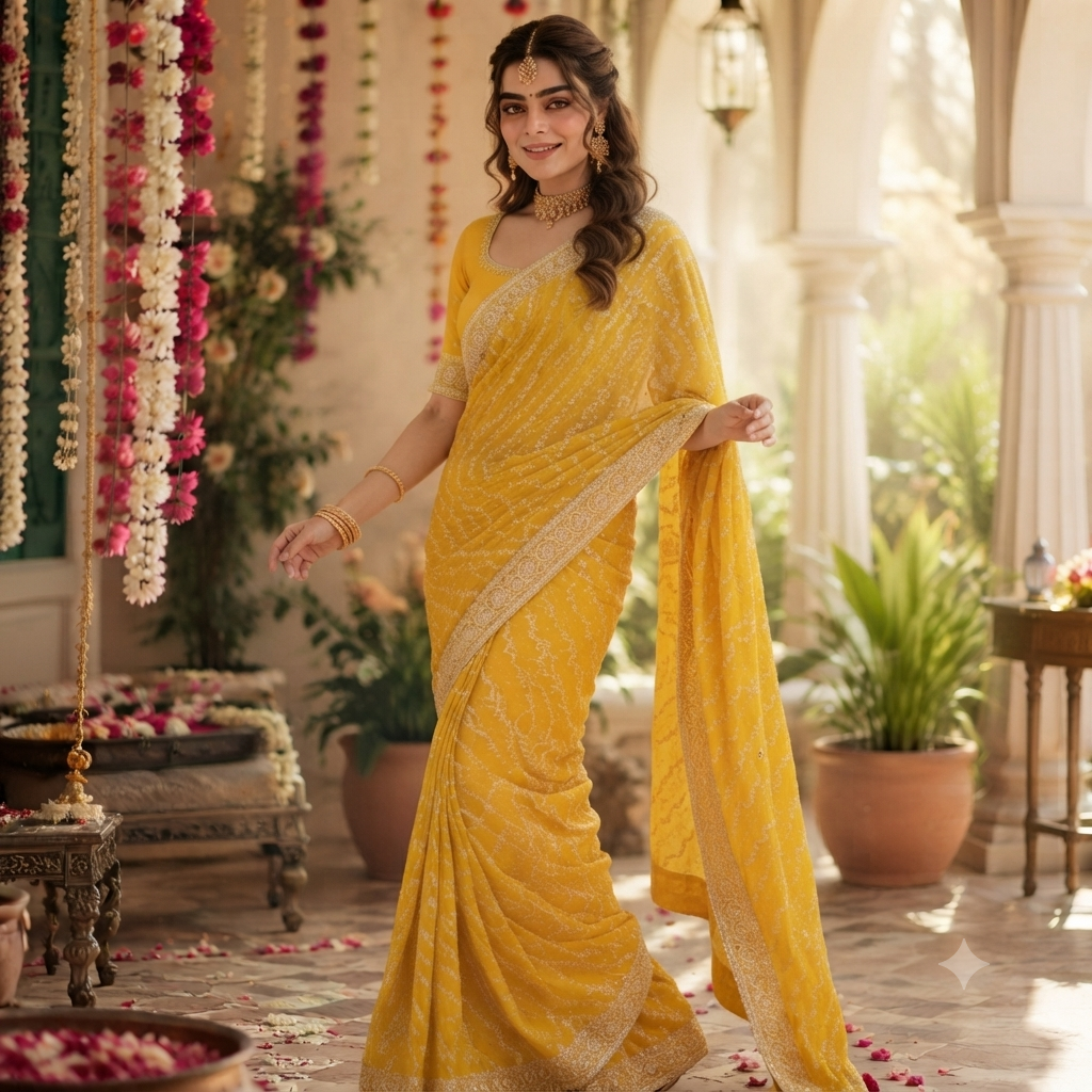 MUSTARD YELLOW SAREE