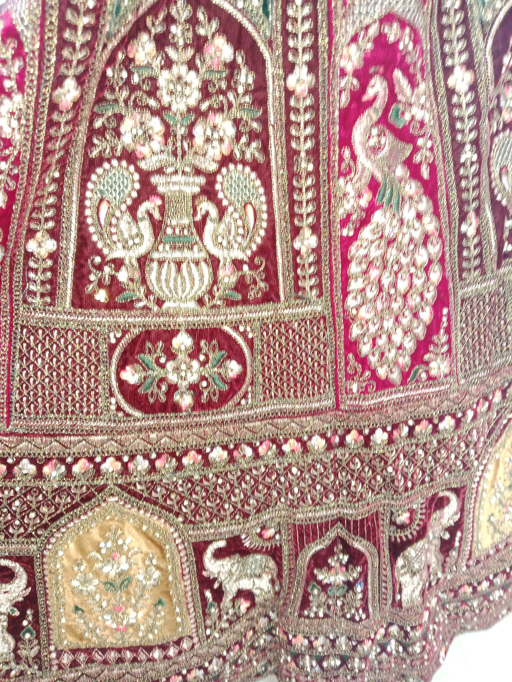 MAROON VELVET LEHENGA