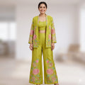 PARROT GREEN SUNEHRI SHARARA