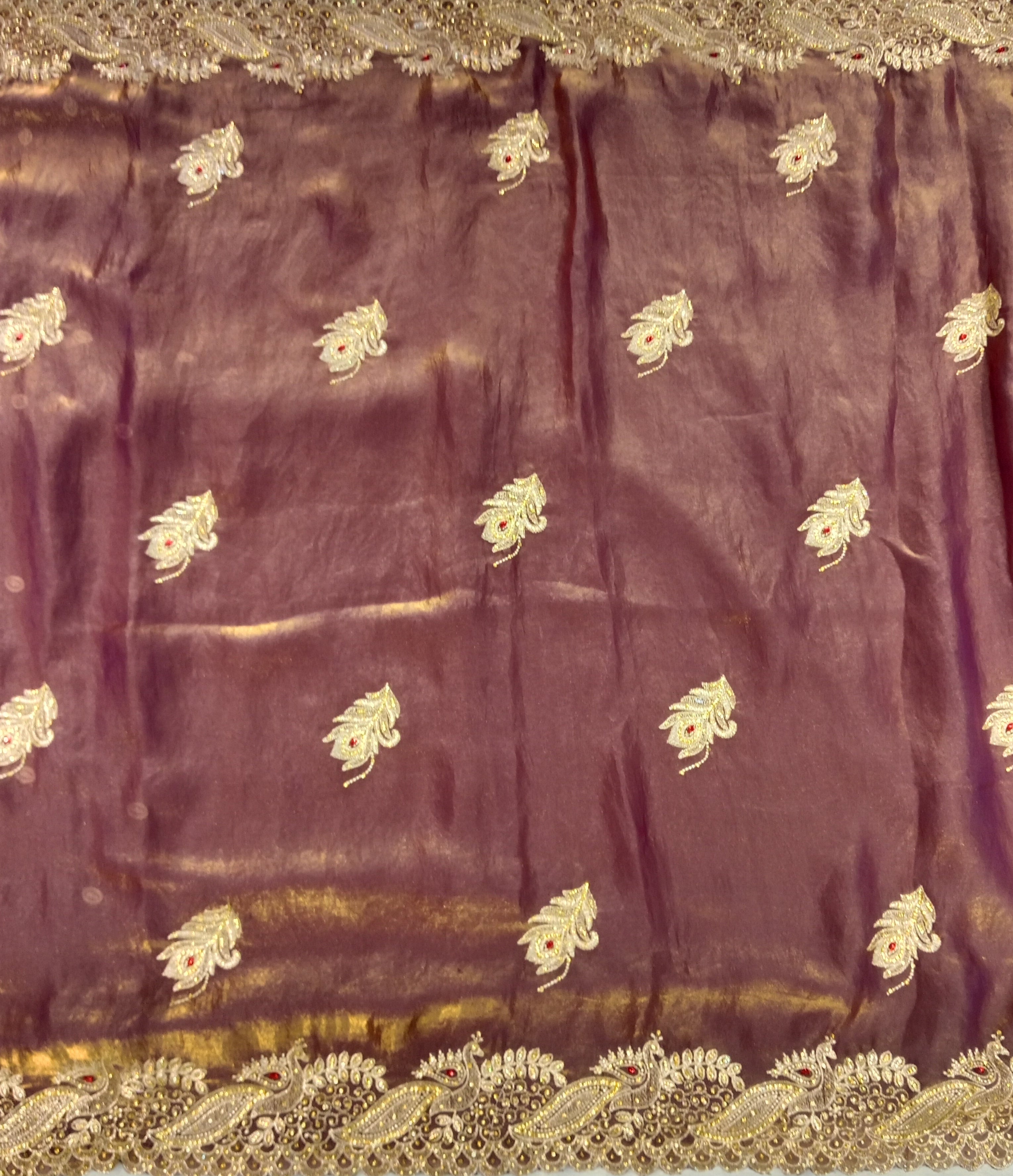 DUSTY ROSE+GOLD SAREE