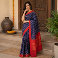 ROYAL BLUE BANDHANI -PRINT SAMBALPURI HANDLOOM COTTON SAREE
