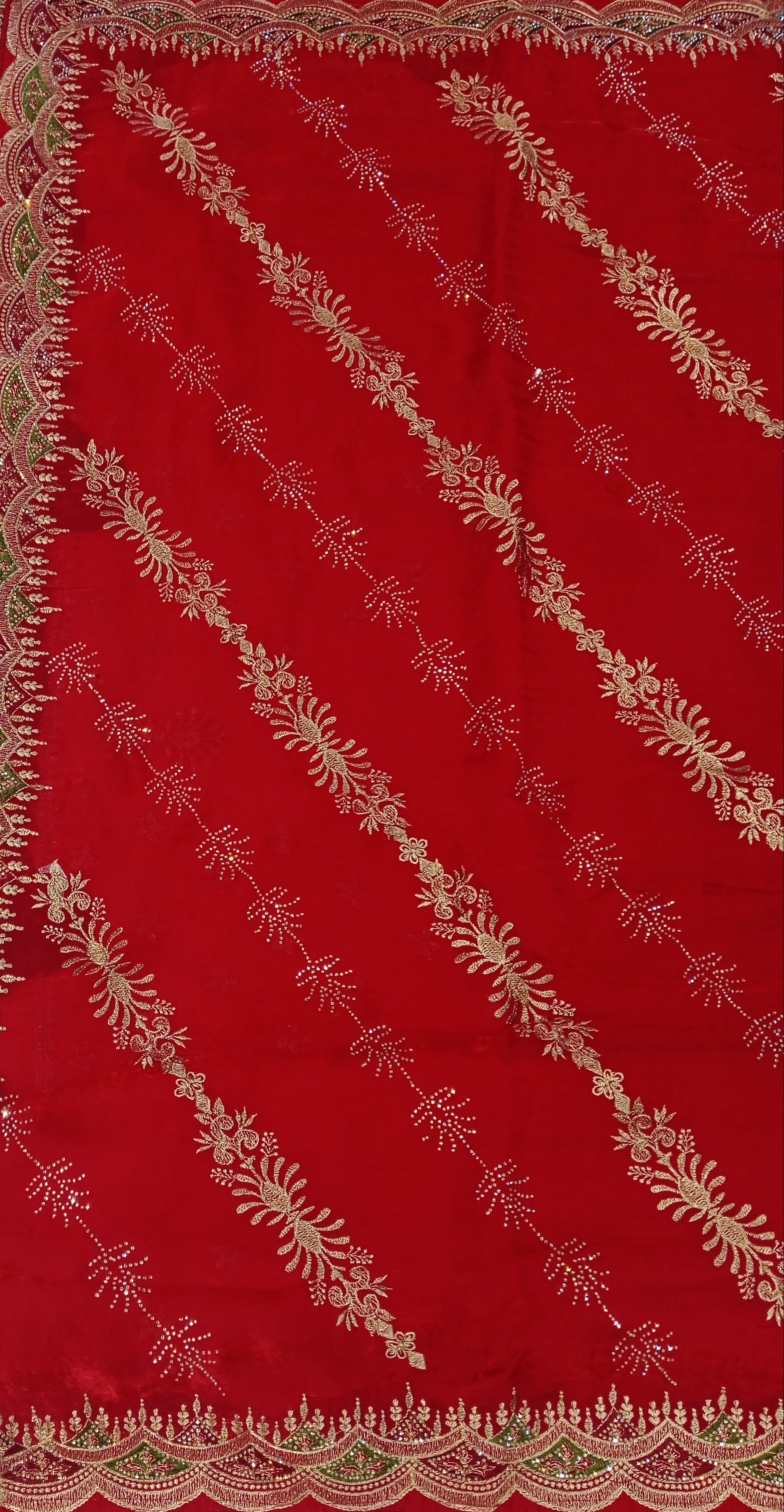 RED EMBROIDERED SAREE