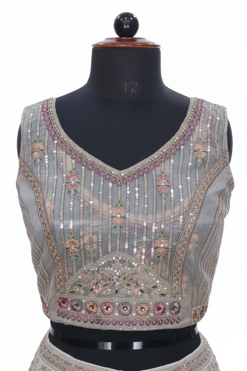 CREAM ENGAGEMENT LEHENGA