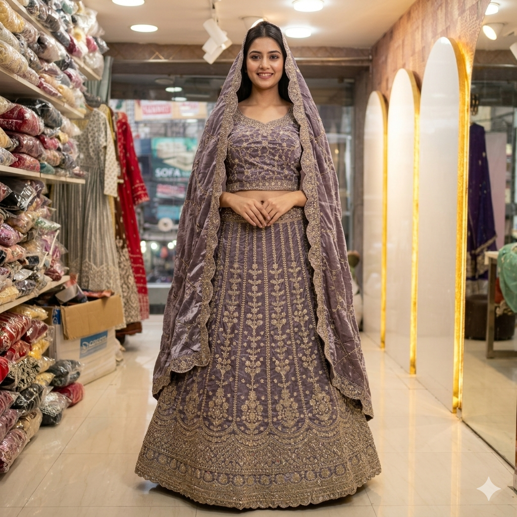 DUSTY LAVENDER LEHENGA