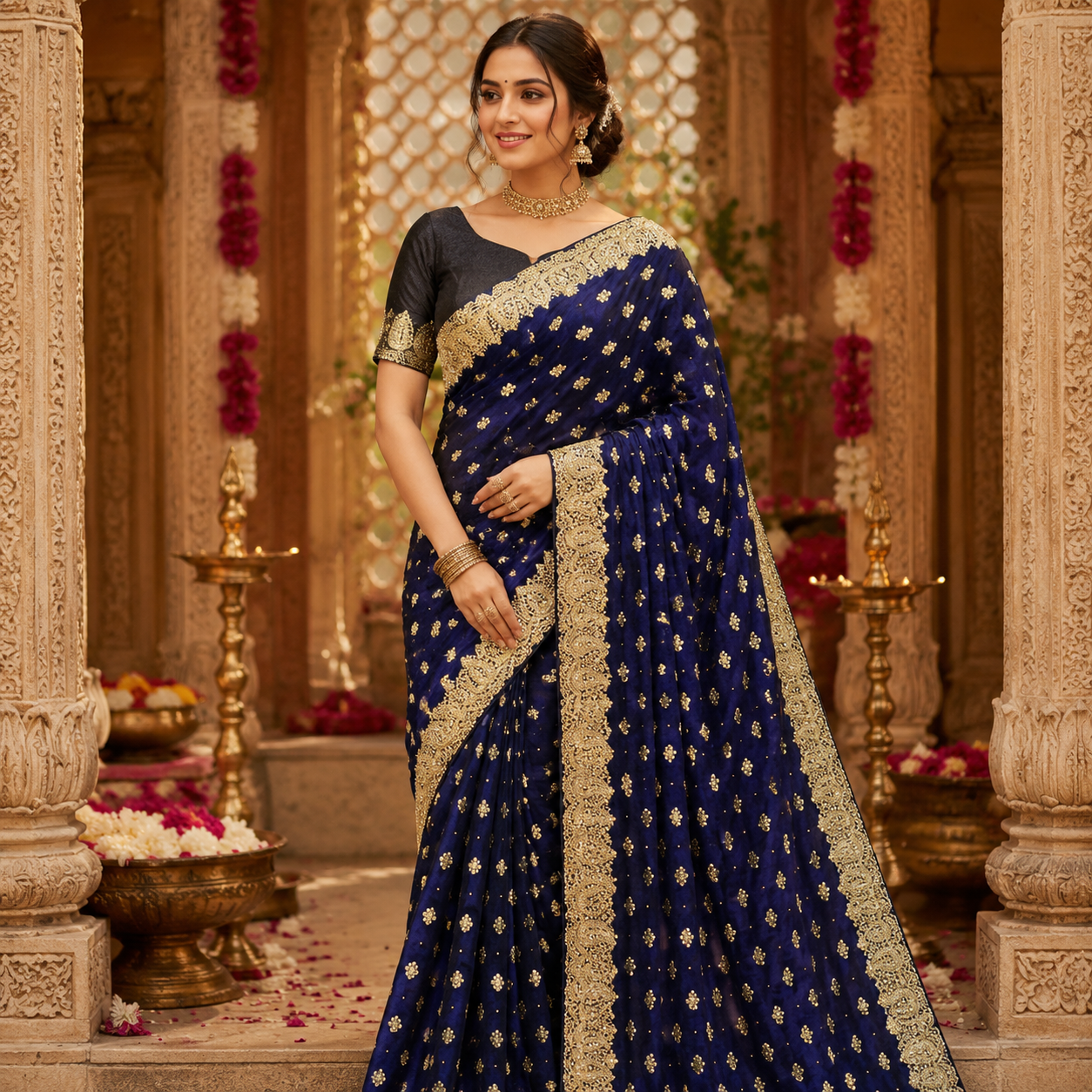 ROYAL BLUE SAREE