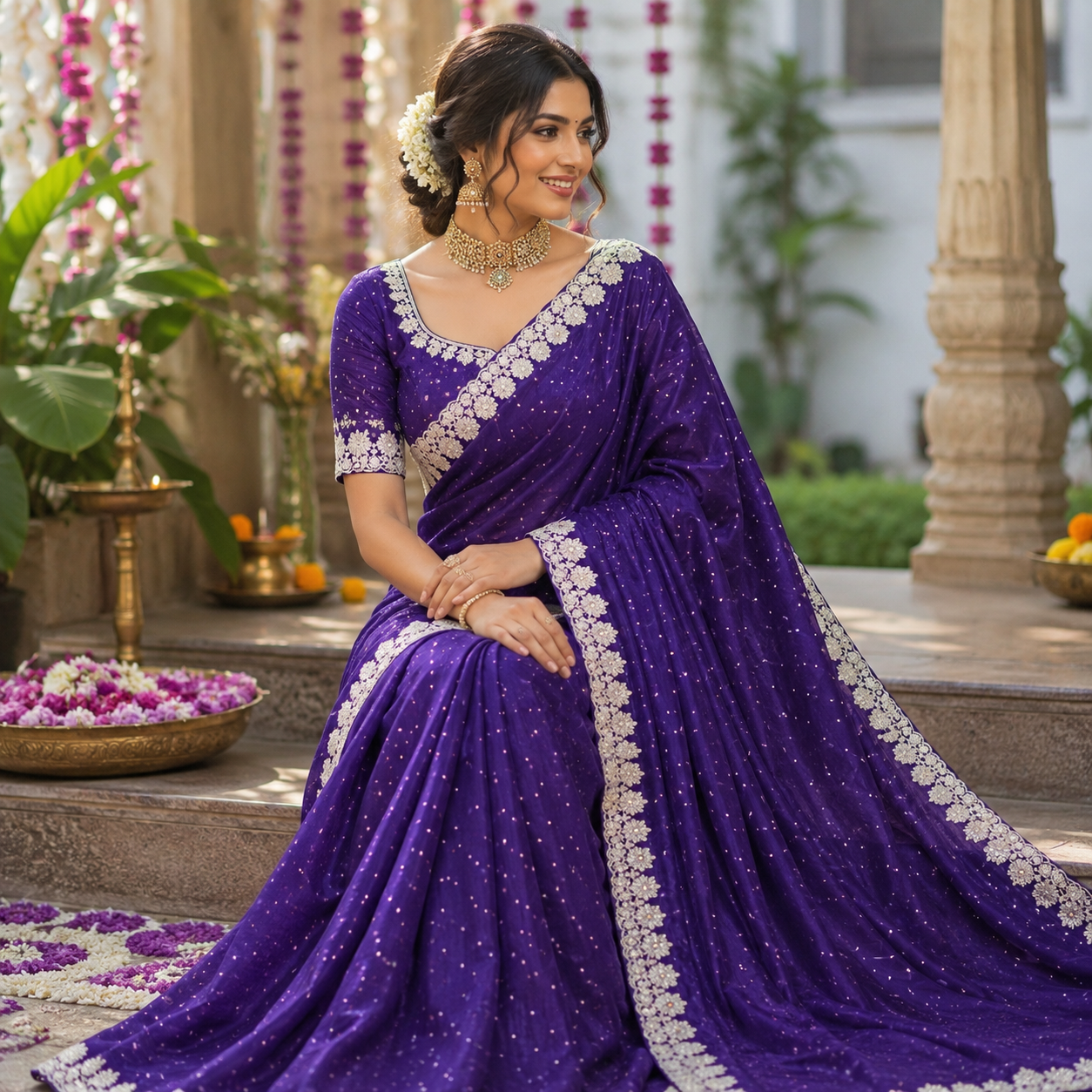 ROYAL PURPLE SAREE