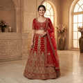 RED LEHENGA WITH HEAVY GOLD ZARI