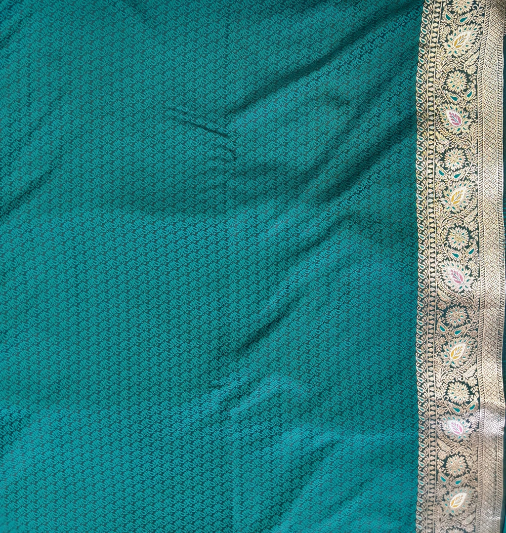 PEACOCK  TEAL BANARASI SILK SAREE