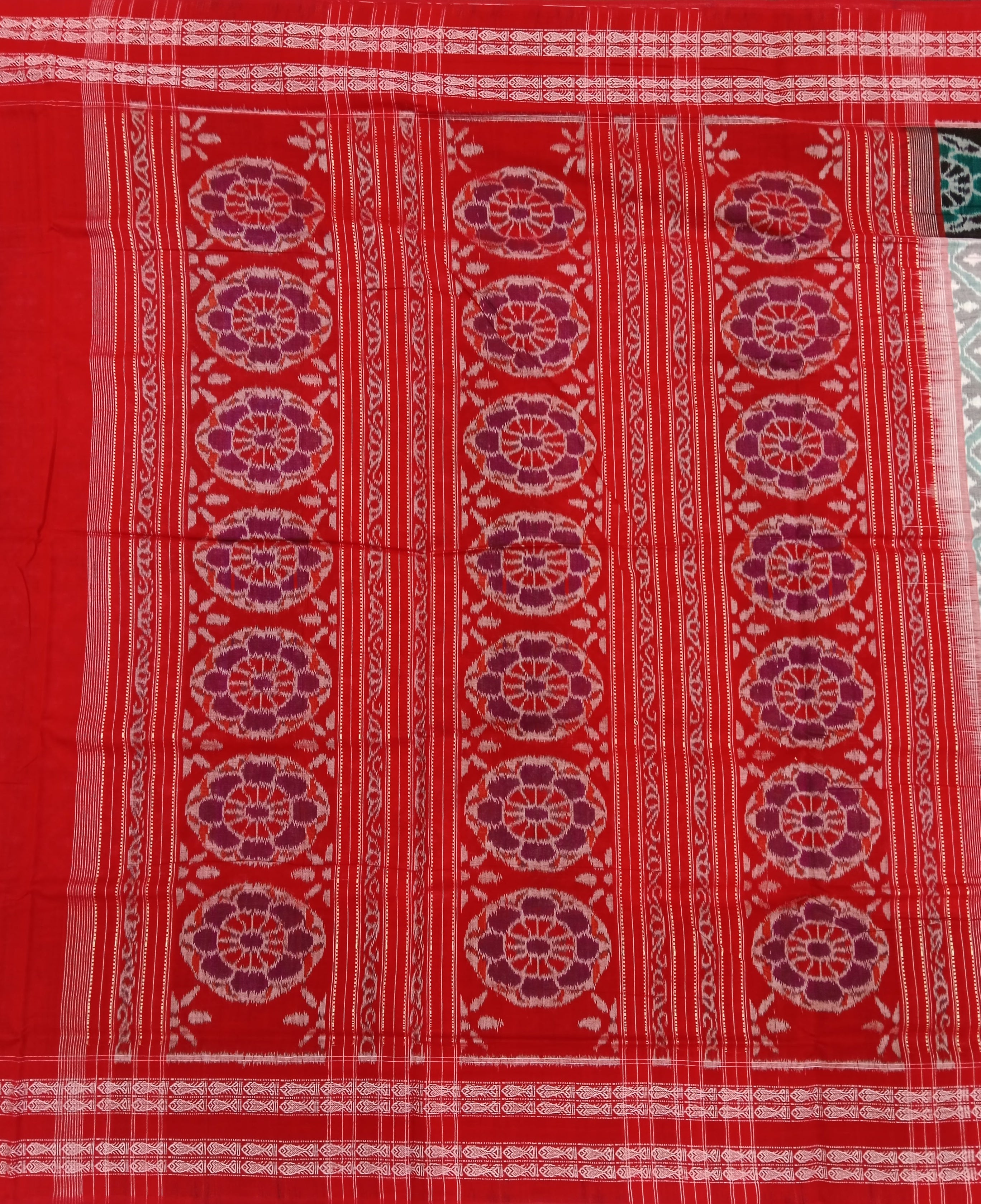 POWDER BLUE SAMBALPURI HANDLOOM COTTON SAREE