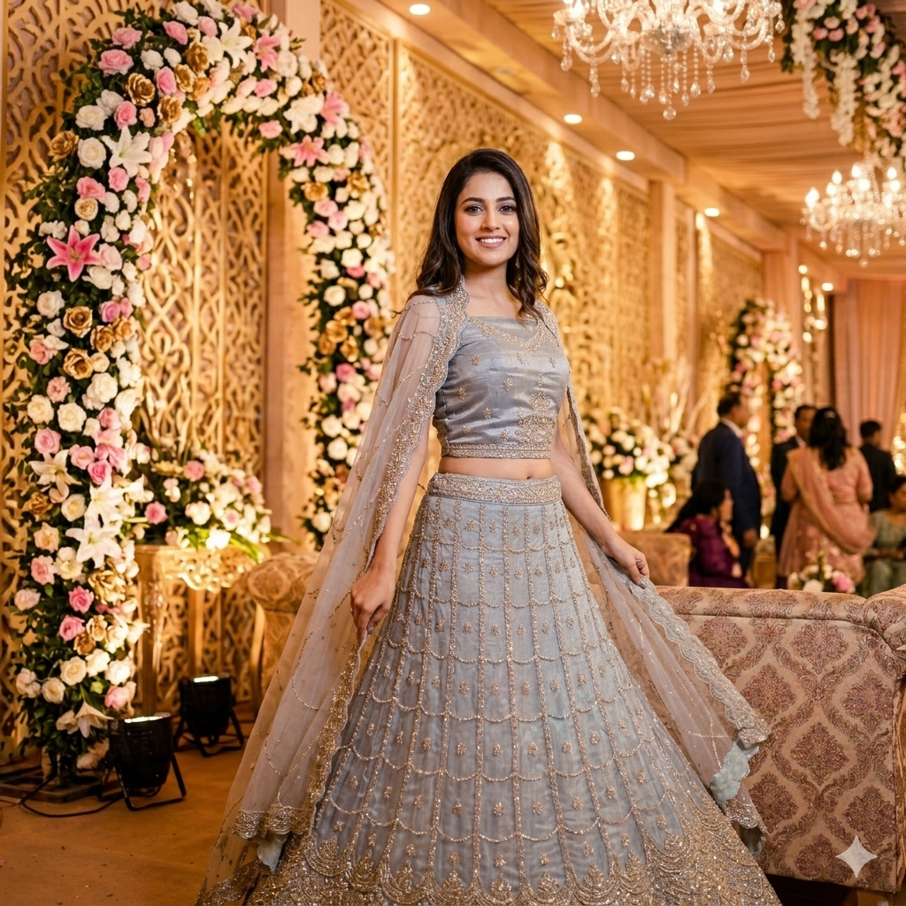 ICE- BLUE LEHENGA