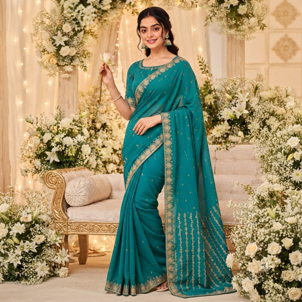 TEAL SAREE