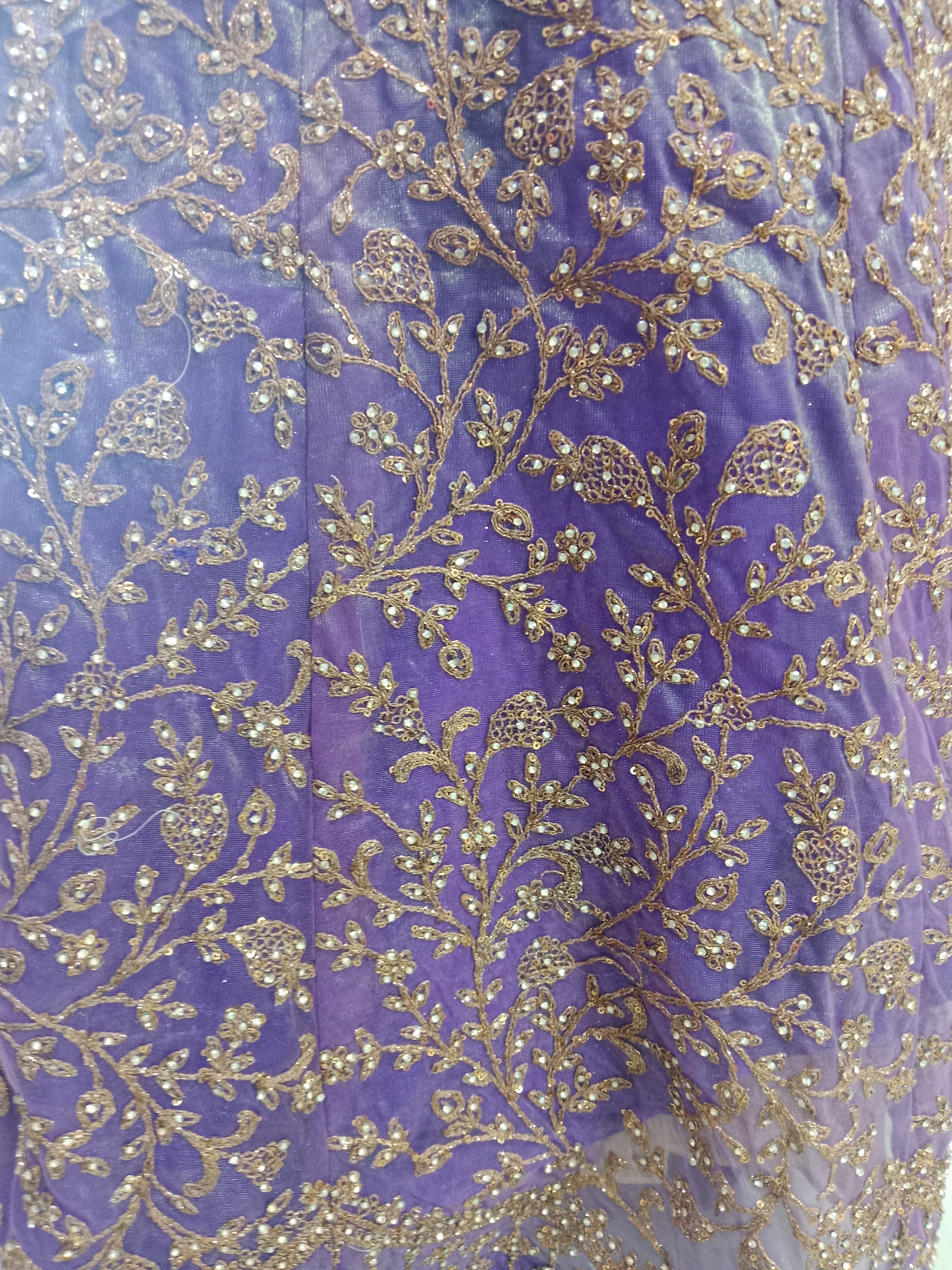 ROYAL PURPLE LEHENGA WITH GOLD ZARI WORK