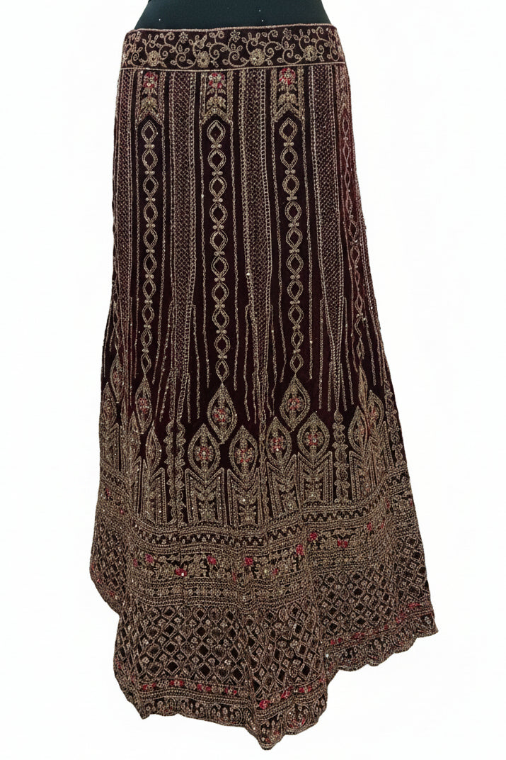 MAROON VELVET KAVYA LEHENGA