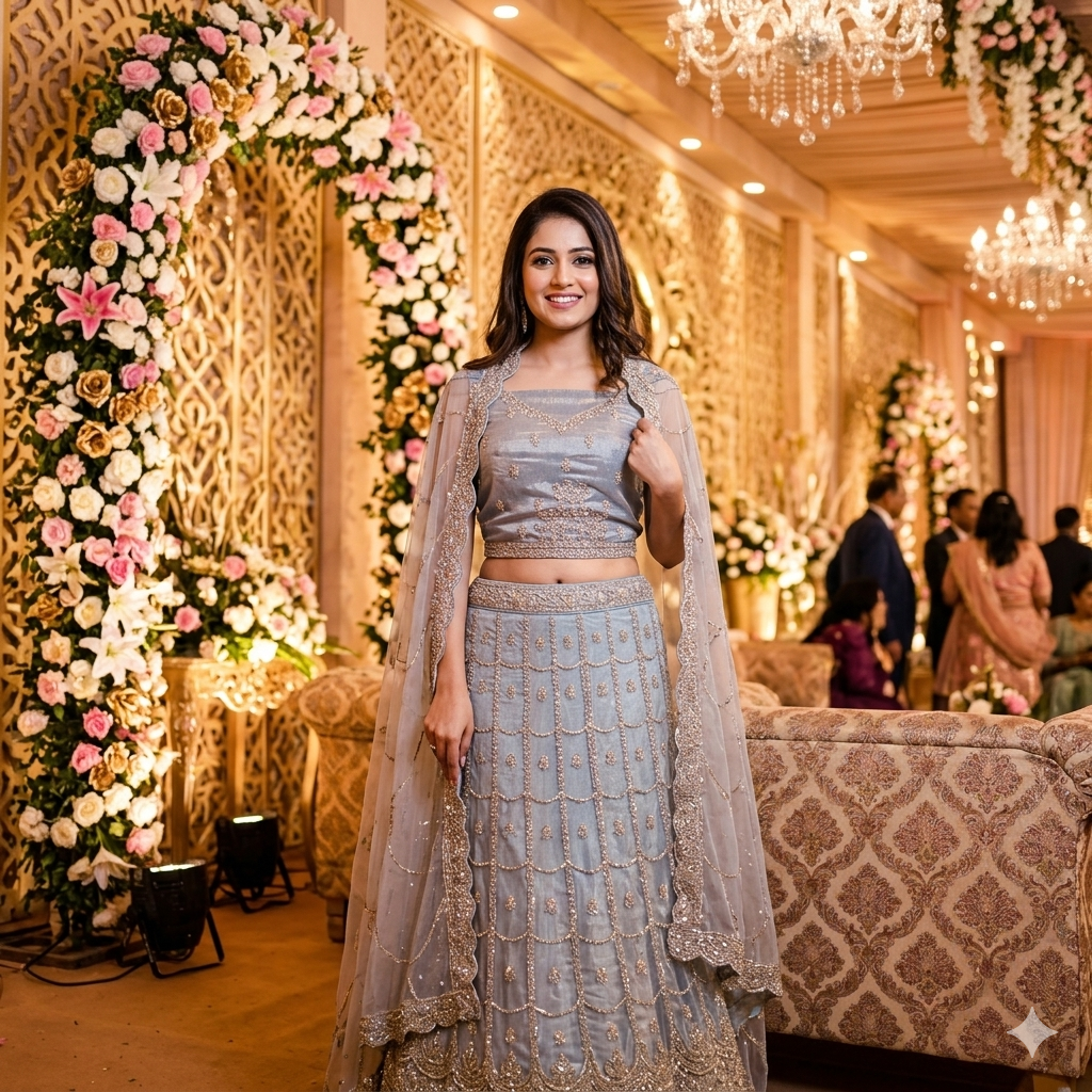 ICE- BLUE LEHENGA