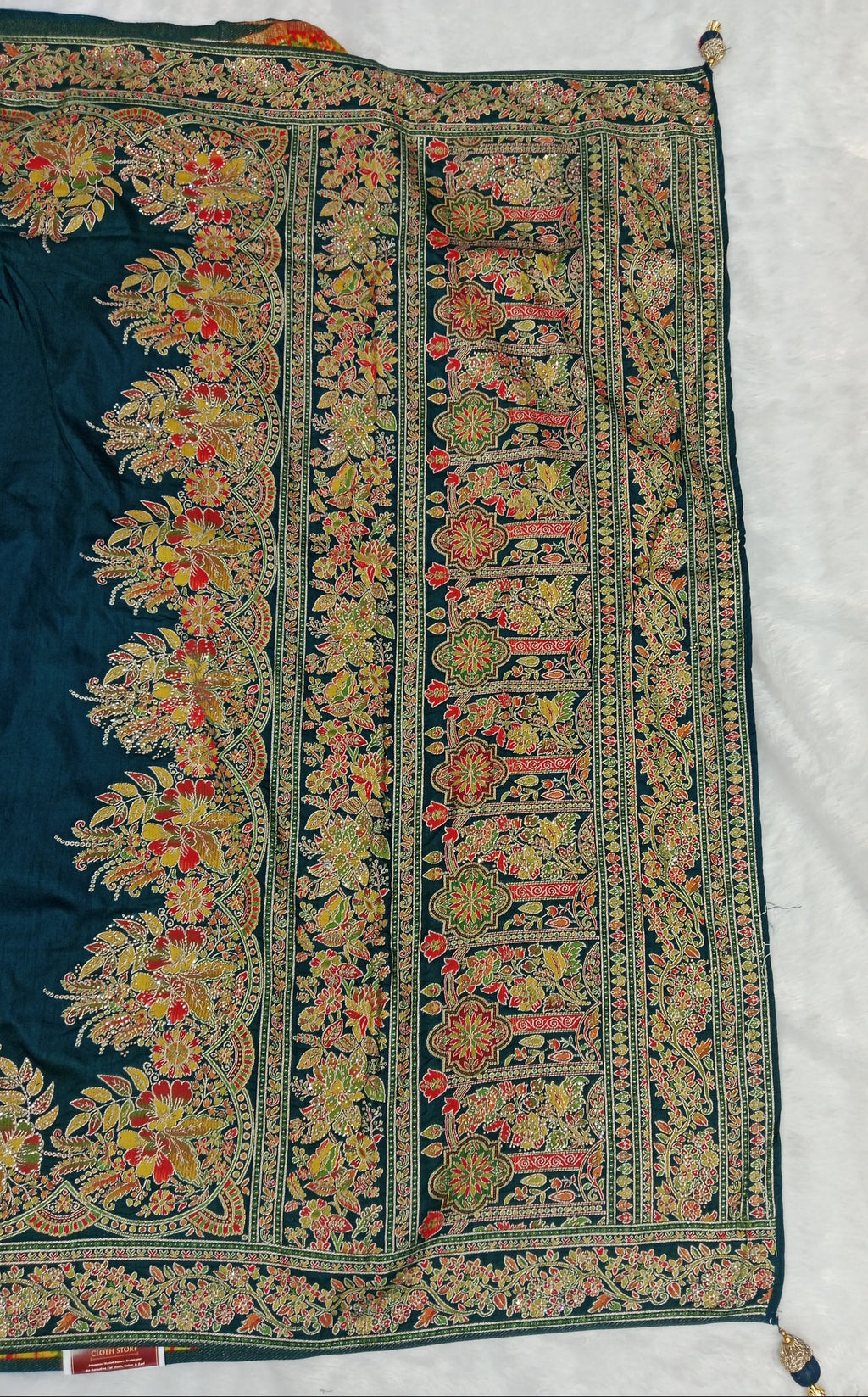 PEACOCK TEAL BANARASI SILK SAREE