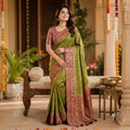 MEHENDI -GREEN KANCHIPURAM SILK SAREE